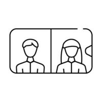 conference via mobile line icon illustration vector