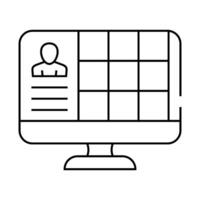 conference with large number of participants line icon illustration vector