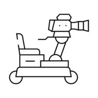 operator cart with camera line icon illustration vector