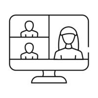conference computer software line icon illustration vector