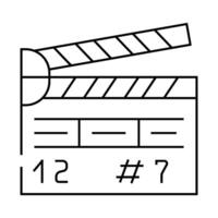 clapperboard tool line icon illustration vector