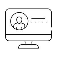 login and password for conference line icon illustration vector