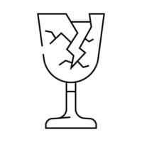 fragile mark line icon illustration vector
