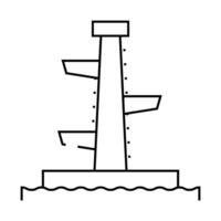 jumping tower line icon illustration vector