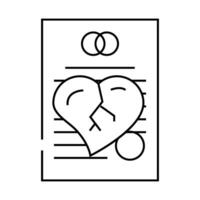 document of divorce line icon illustration vector