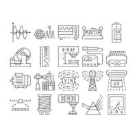 Electromagnetic Science Physics Icons Set vector