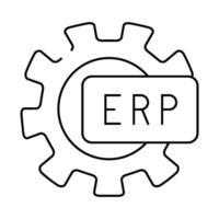 erp working processing line icon illustration vector