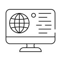 internet global network line icon illustration vector