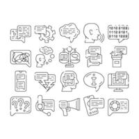 Speak Conversation And Discussion Icons Set vector