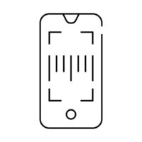 barcode scanner application line icon illustration vector