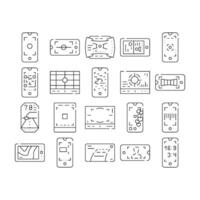 Viewfinder Smartphone Function Icons Set vector