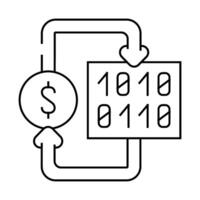 converting digital money into paper line icon illustration vector