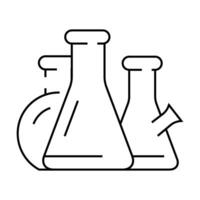 flasks lab tools line icon illustration vector