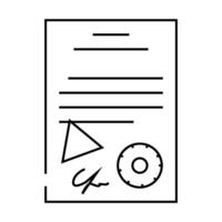 certificate document line icon illustration vector