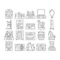Laboratory Equipment For Analysis Icons Set vector