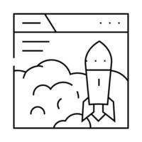 launch startup line icon illustration vector