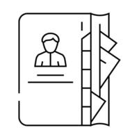contacts notebook of business manager line icon illustration vector