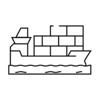 container ship line icon illustration vector