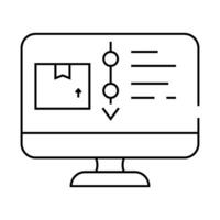 direction monitoring on computer line icon illustration vector