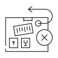 return of cargo line icon illustration vector