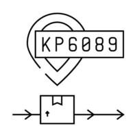 tracking number line icon illustration vector