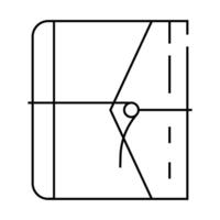 diary with string line icon illustration vector