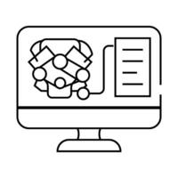 engine digital analysis and check line icon illustration vector