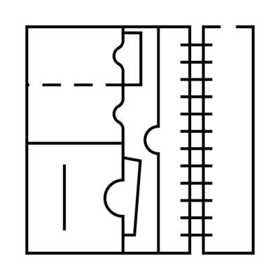 inside pockets in diary cover line icon illustration