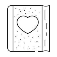 fluffy diary with heart line icon illustration vector