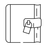 diary with lock line icon illustration vector