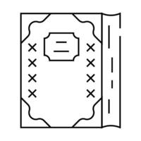 diary with gold inserts line icon illustration vector