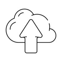 upload file in cloud storage line icon illustration vector