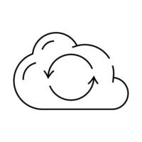 sync file with cloud line icon illustration vector