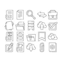 File Computer Digital Document Icons Set vector