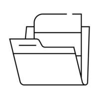 folder with digital file line icon illustration vector