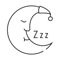 moon sleeping line icon illustration vector