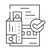 passport document approve line icon illustration vector