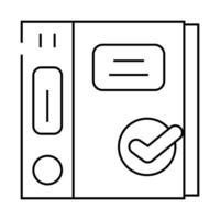 folders with documents compliance line icon illustration vector