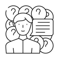 questions for seller line icon illustration vector