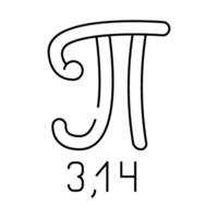 pi number line icon illustration vector
