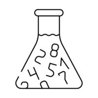 flask with numbers line icon illustration vector