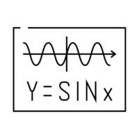trigonometry formula line icon illustration vector