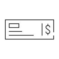 payment check line icon isolated illustration vector
