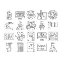 Stem Engineer Process And Science Icons Set vector