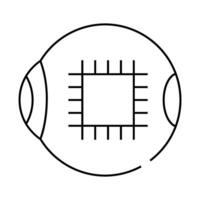 microchip for good eye vision line icon illustration vector