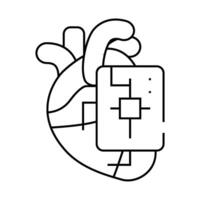 microchip for heart line icon illustration vector