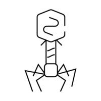 bacteriophage virus line icon isolated illustration vector