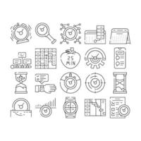 Time Management And Planning Icons Set vector