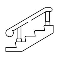 deck posts and handrails line icon illustration vector