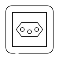 j type socket line icon illustration vector